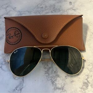 Rayban Large Aviators - Polished green